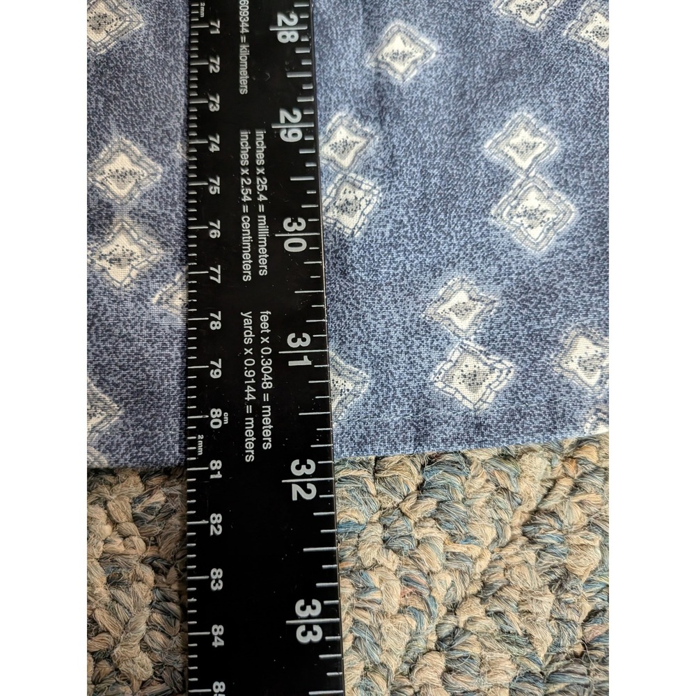 David Taylor Mens Medium Blue Geometric Diamond Print Cotton Button Down Shirt - Picture 7 of 7